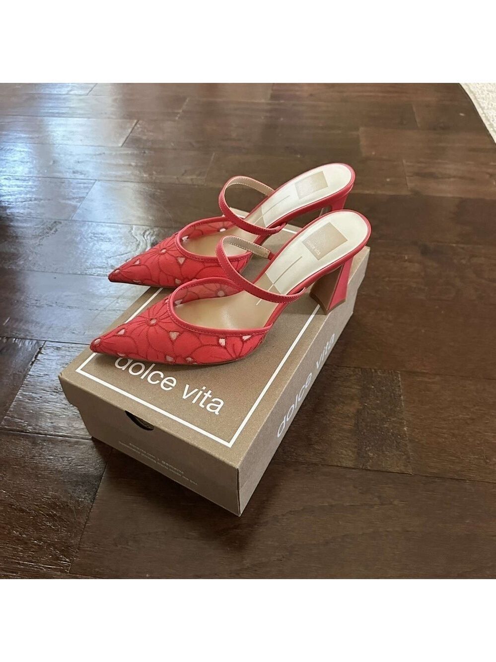 DOLCE VITA-Nalini Floral heels. 7.5- Coral Brand New - Picture 4 of 15